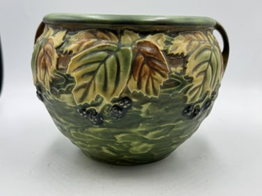 ROSEVILLE ART POTTERY JARDINIERE, 7" X 5.5"