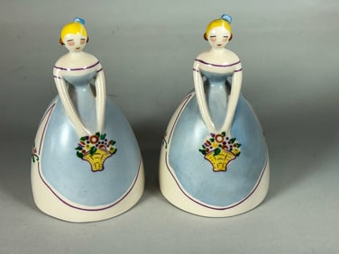 2 FULPER FIGURAL HAIR RECEIVERS, 7" X 4.5" EACH
