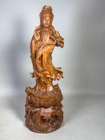 LARGE HUANGHUALI WOOD GUANYAN