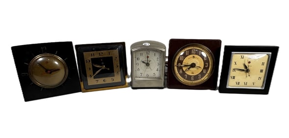5 ART DECO G.E. CLOCKS