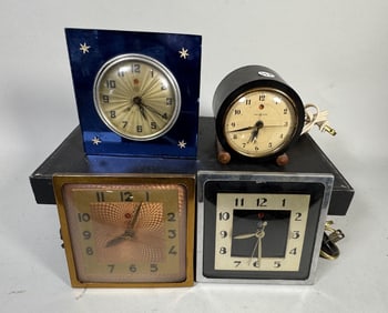 4 ART DECO G.E. CLOCKS