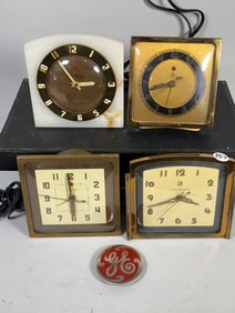 4 ART DECO G.E. CLOCKS