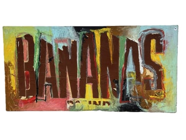 WILLIAM THAYER OIL ON BOARD "BANANAS"
