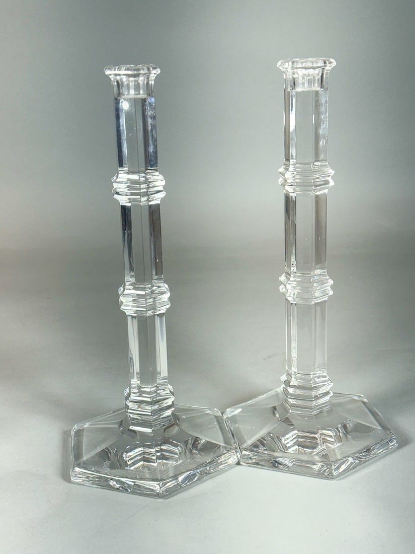 A PAIR OF TIFFANY CANDLESTICKS, 11" TALL (1 of 3)
