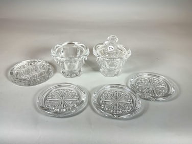 7 PIECES BACCARAT GLASS, ALL SIGNED. 5.5" AND SMALLER