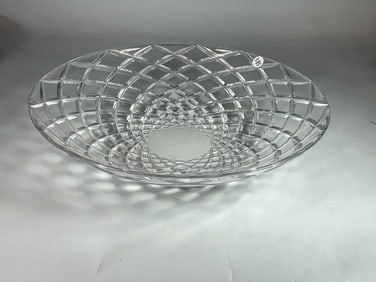 LARGE CUT GLASS TIFFANY CRYSTAL CENTER BOWL 16" DIAMETER X 3.5" TALL