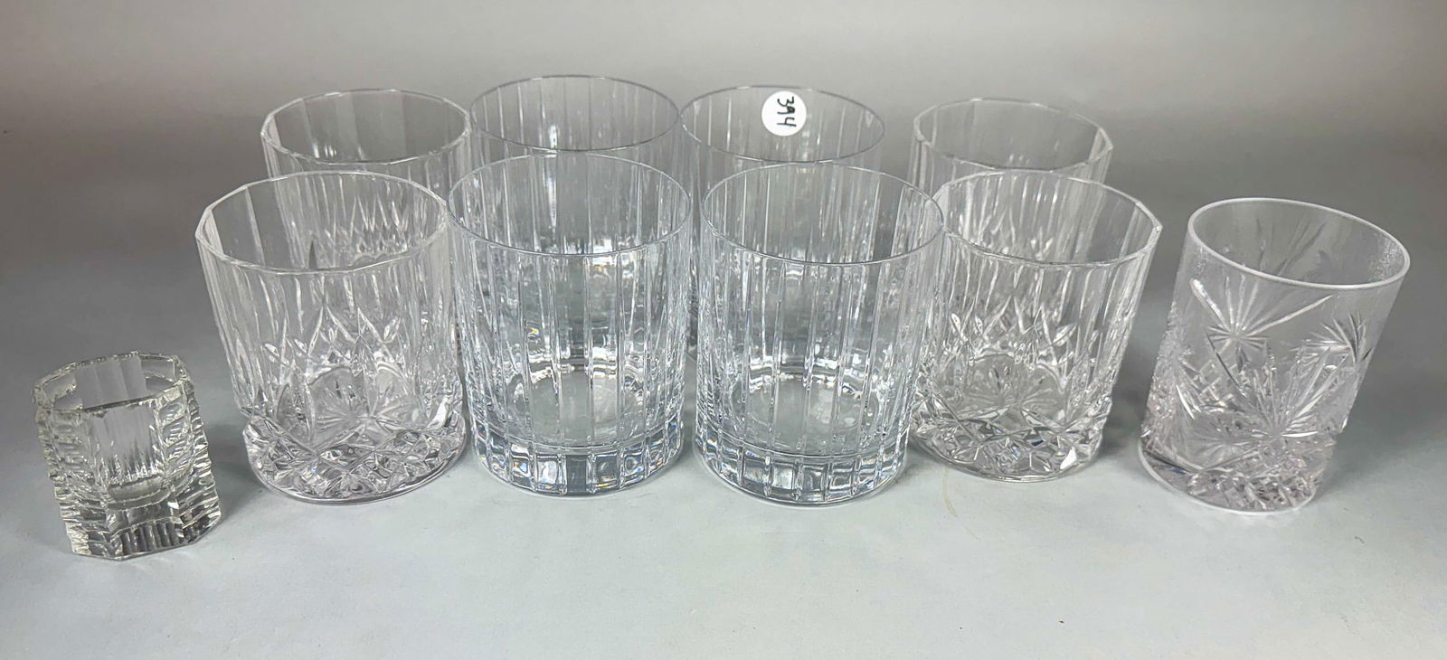 FIVE BACCARAT HARMONIE ROCKS GLASSES AND THREE NACHTMAN ROCKS GLASSES 4" X 3.25" AND 4" X 3" (1 of 5)