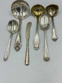 SIX PIECES STERLING SILVER 6" AND SMALLER, 209 GRAMS