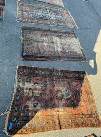 3 ANTIQUE PERSIAN AREA RUGS, AS IS