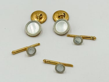 6 14K GOLD CUFFLINKS, 8 GRAMS