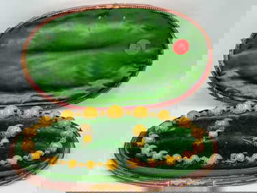 18K GOLD EARRING AND NECKLACE SET, 46 GRAMS