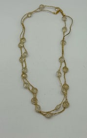 14K GOLD AND CZ NECKLACE, 17 GRAMS