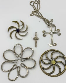 5 PIECES STERLING SILVER JEWELRY