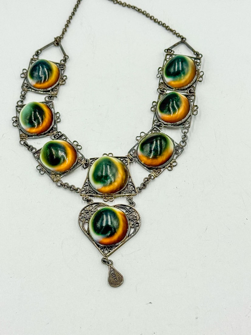 A STERLING SILVER OPERCULUM NECKLACE (1 of 3)