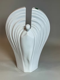 SATORI-UMY CERAMIC URN ANGEL, 10" X 6" X 15"