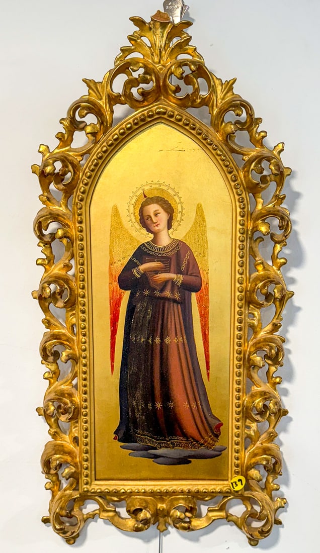 A FRA ANGELICO ITALIAN GRAND TOUR PAINTING 15.5" X 11.5": A FRA ANGELICO ITALIAN GRAND TOUR PAINTING 15.5" X 11.5"