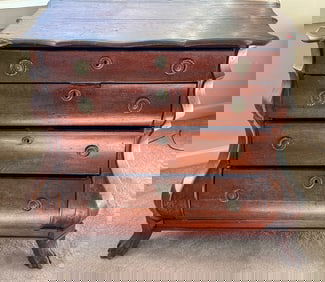 18TH CENTURY FRENCH BOMBAY CHEST, 37" X 25" X 33"