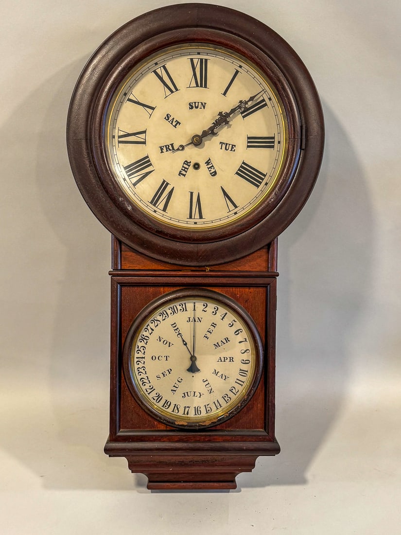 WELCH SPRING AND CO 8 DAY PERPETUAL CLOCK, 33" X 5" X 17" (1 of 6)