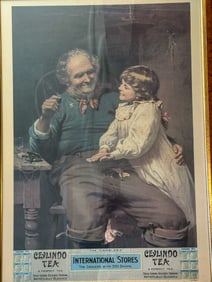 FRAMED 1911 CEYLINDO TEA ADVERTISEMENT, 22" x 31"