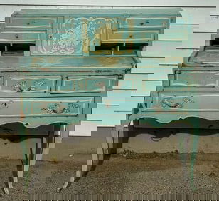 19TH CENTURY PAINTED FRENCH PROVINCIAL DESK, 40" X 19" X 38"