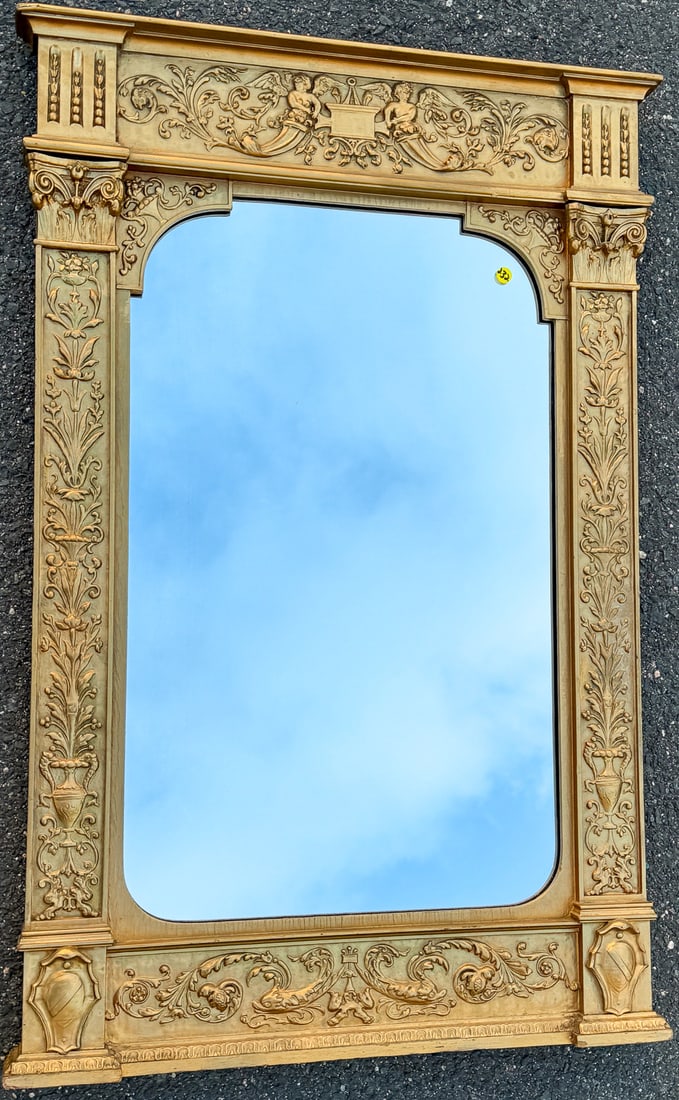 19TH CENTURY ITALIAN GILTWOOD MIRROR, 29" X 44": 19TH CENTURY ITALIAN GILTWOOD MIRROR, 29" X 44"