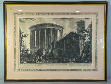 FRAMED PIRANISE PRINT, 28" X 36" FRAMED AND 18" X 26" SIGHT