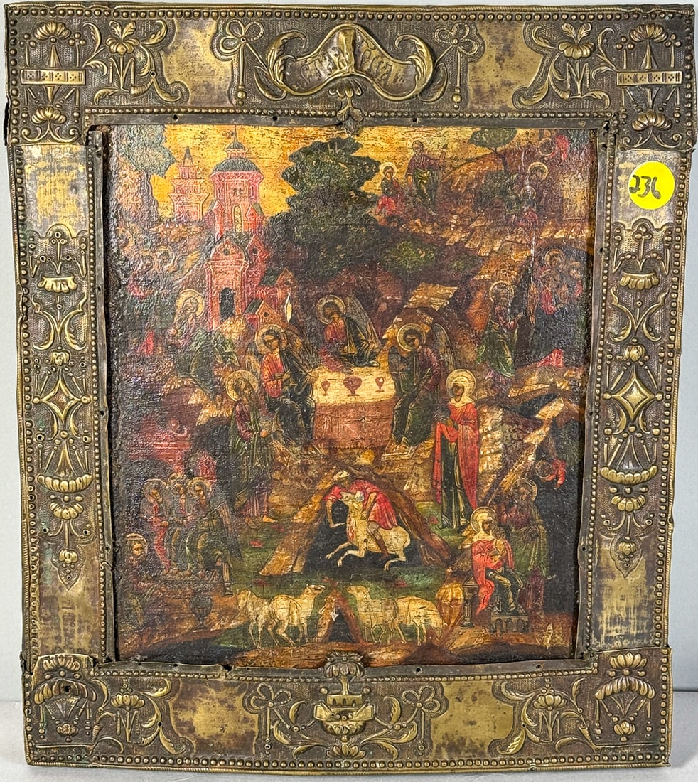 18TH CENTURY ICON, 10.5" X 12.5" (1 of 10)