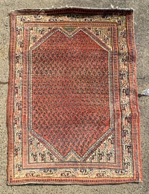 ANTIQUE PERSIAN AREA RUG, 43" X 54"