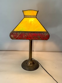 A BRADLEY AND HUBBARD PANEL LAMP, 23" X 13"