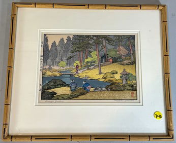 CHINESE PRINT IN COLORS, 16" X 14" FRAMED