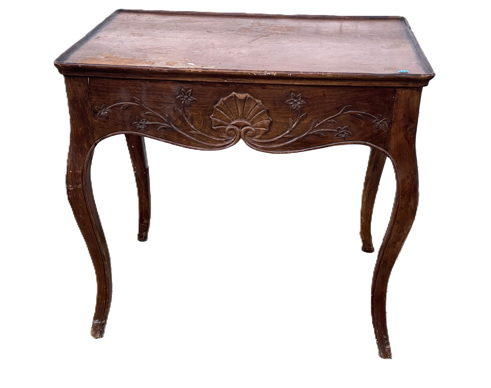 CARVED 19TH CENTURY FRENCH PROVINCIAL SIDE TABLE, 27.5" X 19.5" X 25.5" (1 of 5)