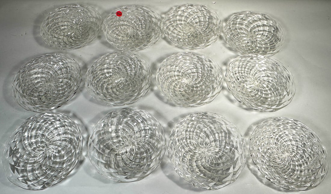 12 MURANO ICE CREAM BOWLS W/ LINERS, 8" AND SMALLER (1 of 7)