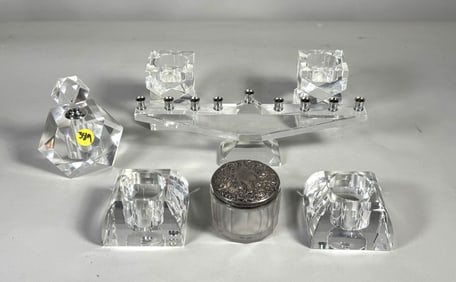 OLEG CASSINI COLOGNE, CANDLESTICKS, ETC. 12" AND SMALLER