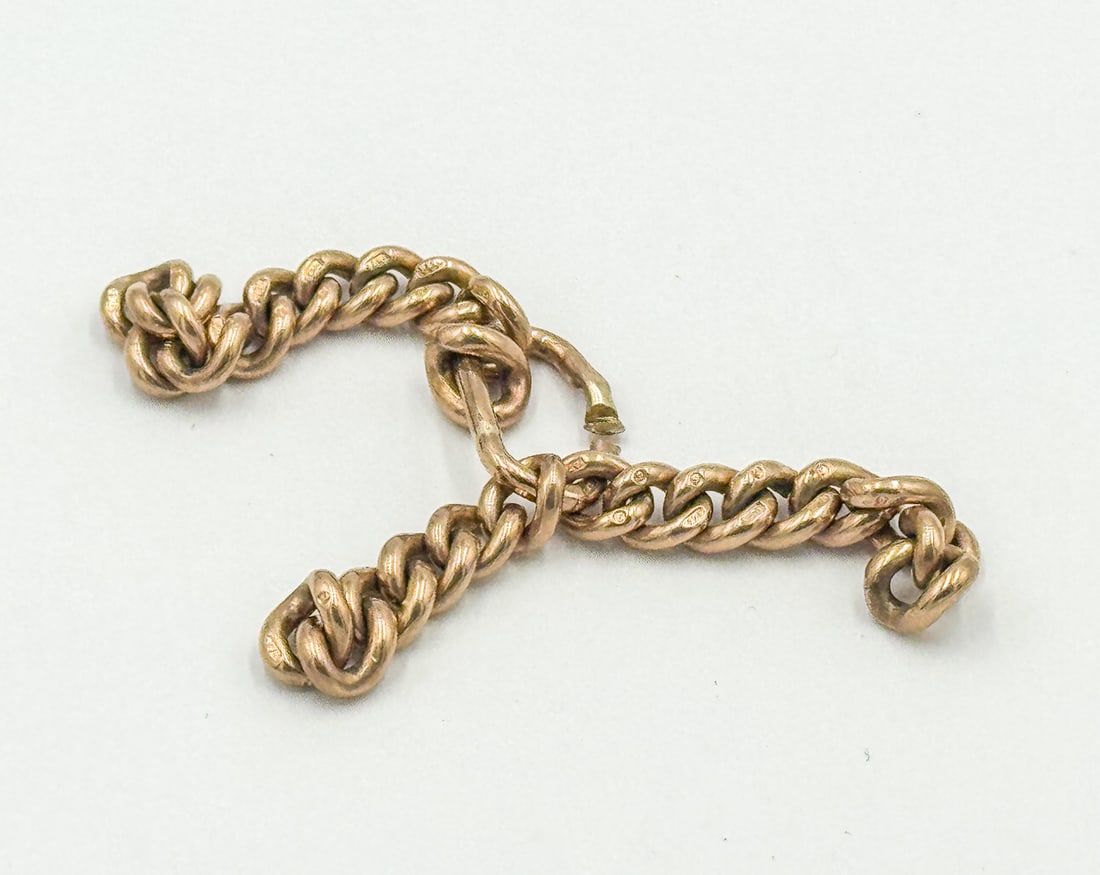 GOLD LINK CHAIN FOB MARKED 375, 13 GRAMS (1 of 2)