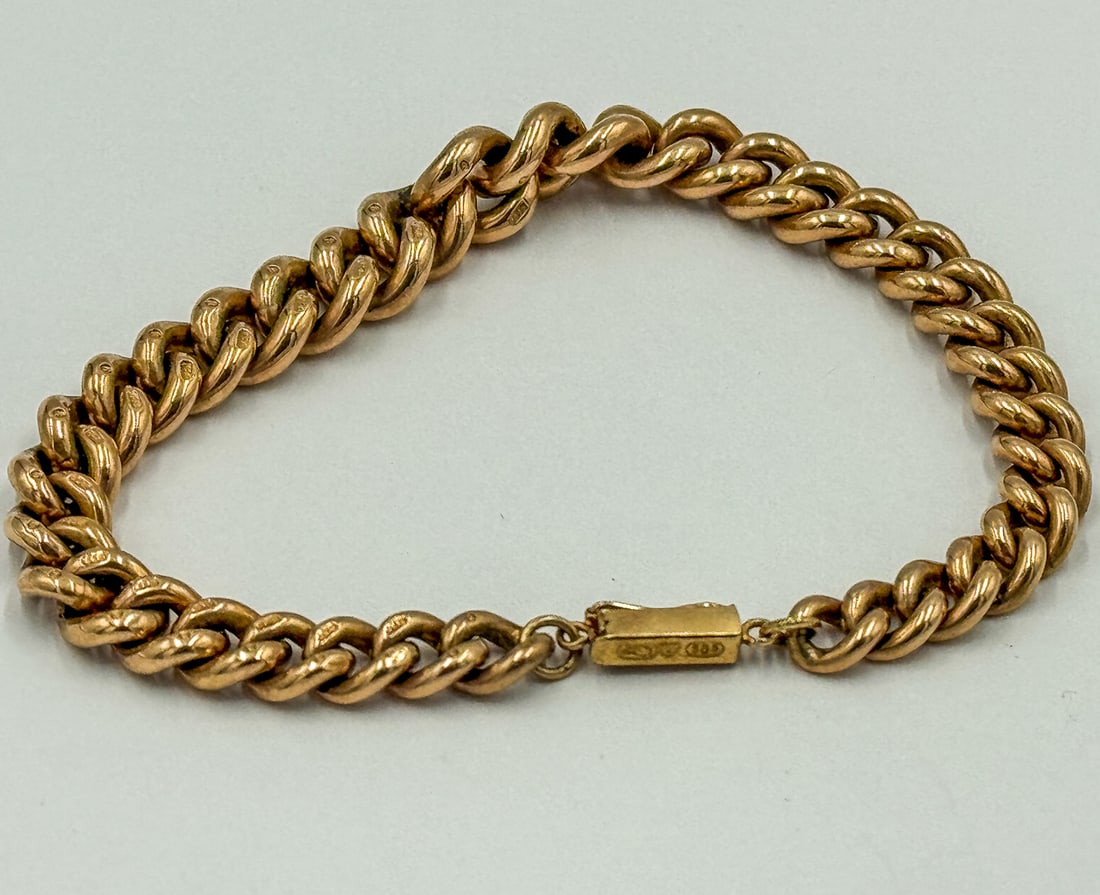 14K GOLD MENS BRACELET MARKED 585, 37.4 GRAMS: 14K GOLD MENS BRACELET MARKED 585, 37.4 GRAMS