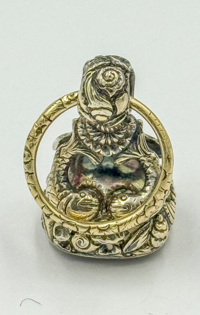 LARGE 14K GOLD FOB W/ CITRINE, 32 GRAMS (1 of 5)