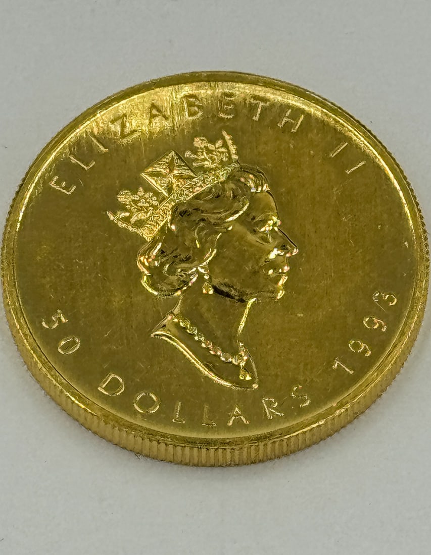A 1993 CANADIAN $50 GOLD PIECE, 1 OZT (1 of 3)