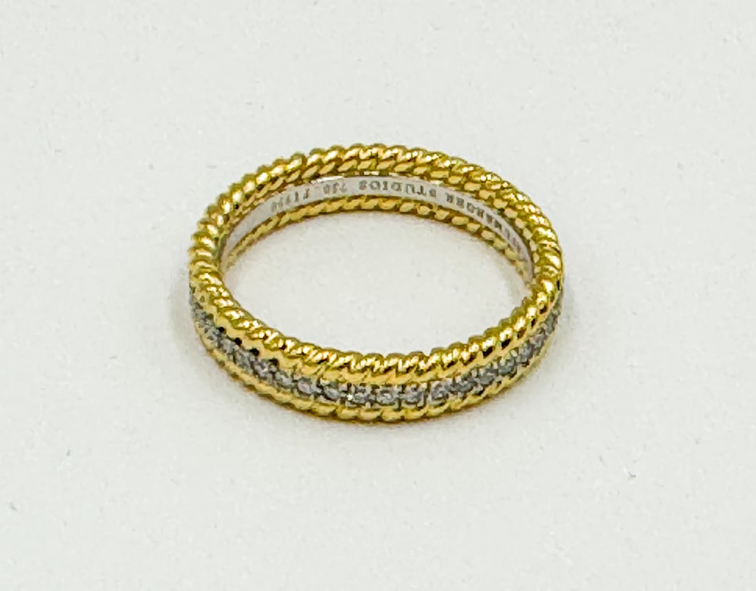 AN 18K GOLD TIFFANY AND CO SCHLUMBEGER DIAMOND RING, 6.11 GRAMS (1 of 4)