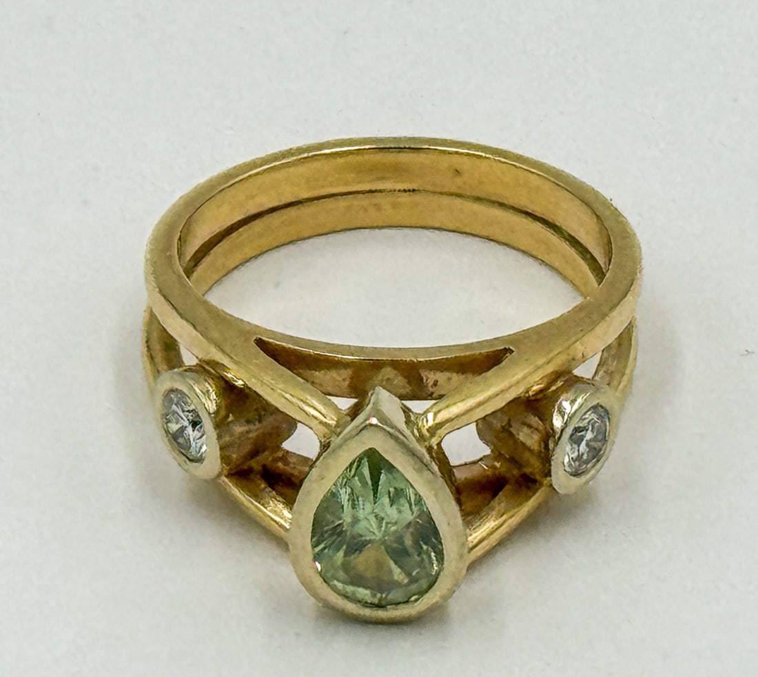 A 14K GOLD AND DIAMOND RING, 6.34 GRAMS (1 of 3)