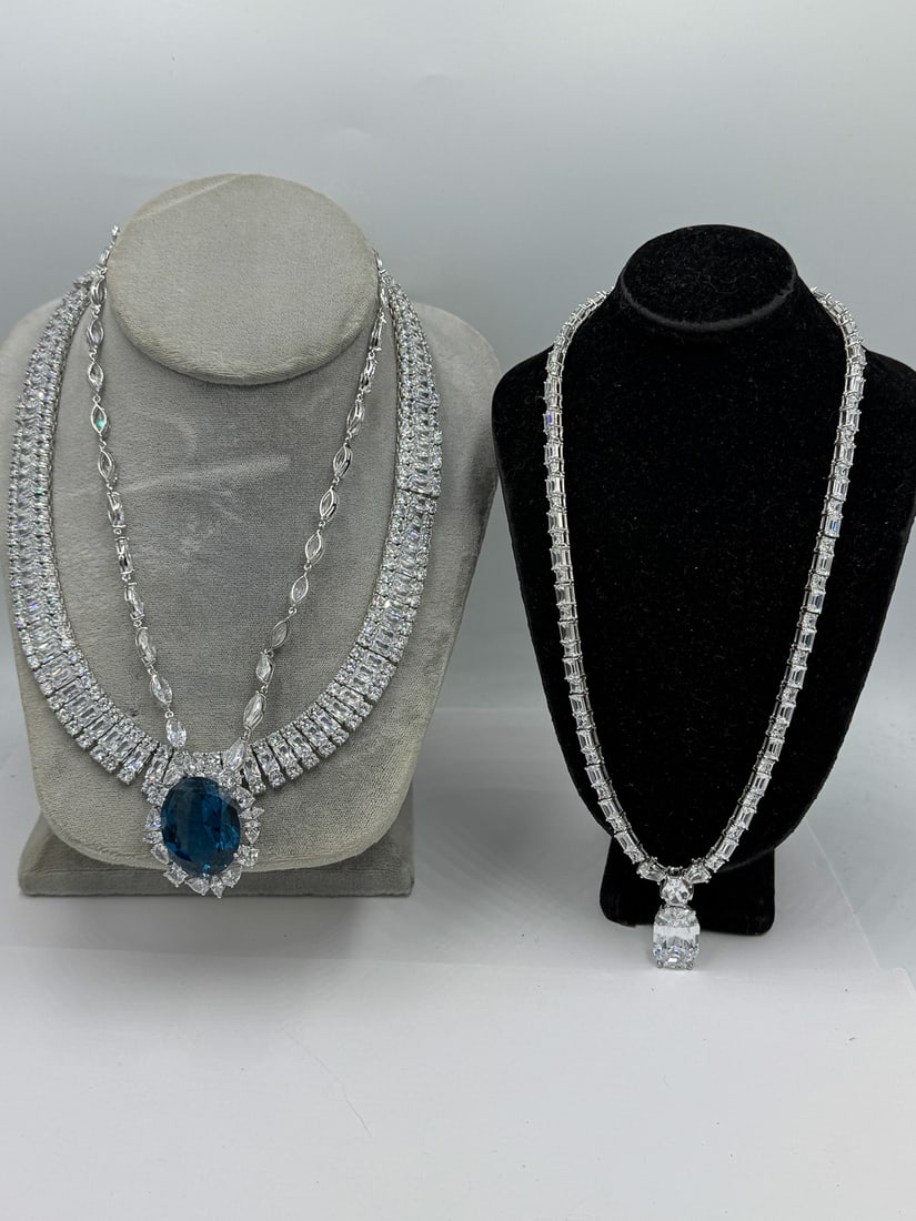 3 STERLING SILVER AND CZ NECKLACES (1 of 6)