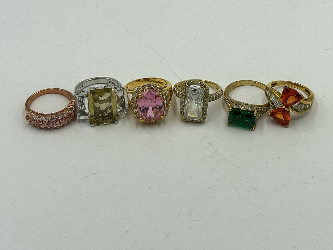 6 GOLD OVER STERLING SILVER(VERMEIL) RINGS (1 of 5)