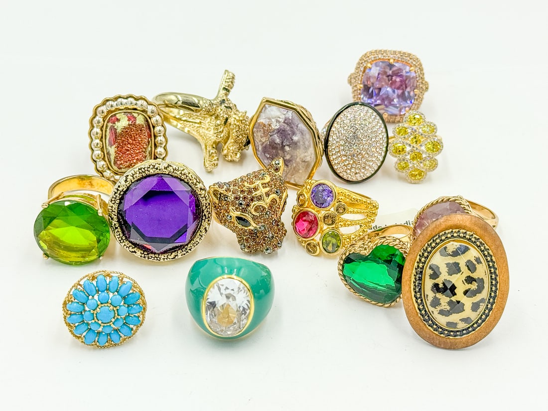 15 DESIGNER/DECORATOR RINGS: 15 DESIGNER/DECORATOR RINGS