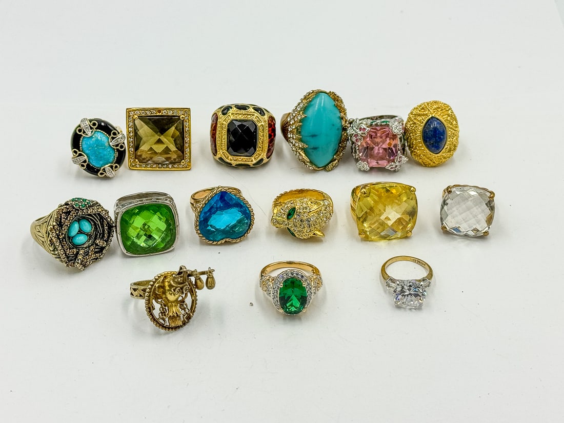 15 DESIGNER/DECORATOR RINGS: 15 DESIGNER/DECORATOR RINGS