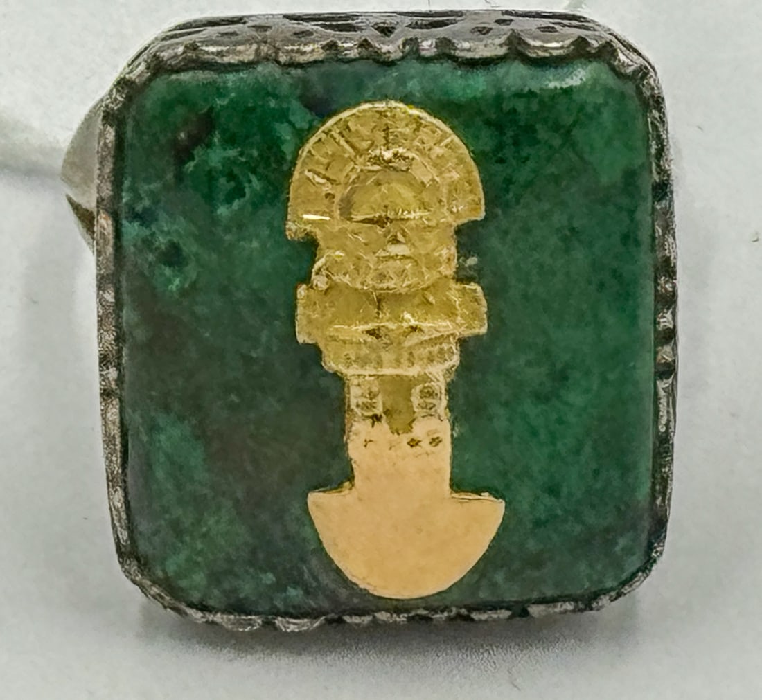 AN 18K GOLD AND STERLING SILVER RING (1 of 4)