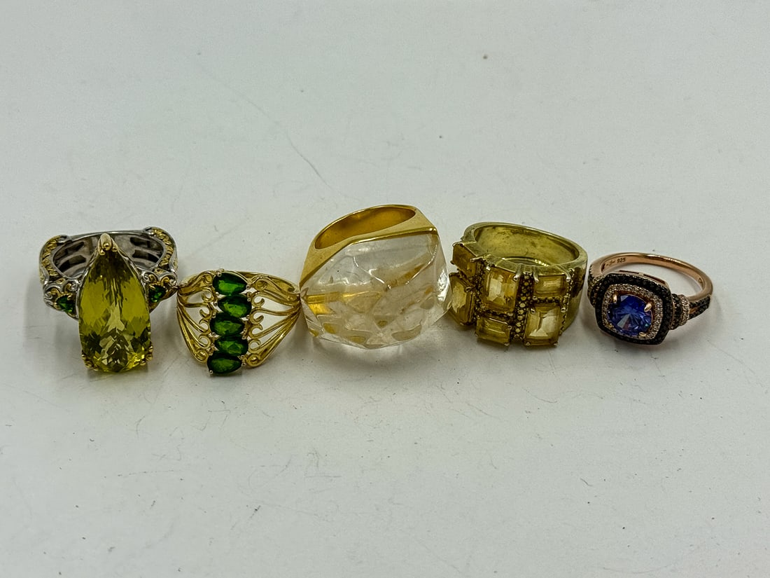 5 GOLD OVER STERLING SILVER(VERMEIL) RINGS (1 of 4)