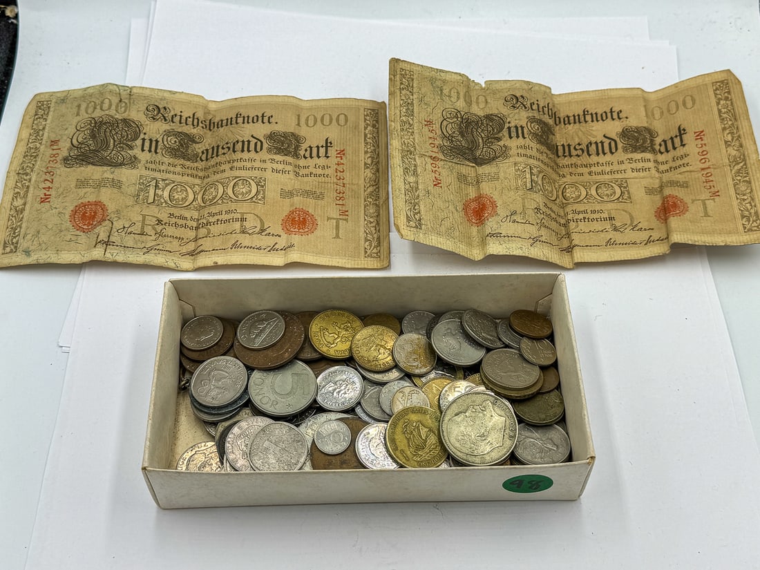 FOREIGN CURRENCY LOT INCLUDES 1951 HELSINKI OLYMPIC COIN (1 of 9)