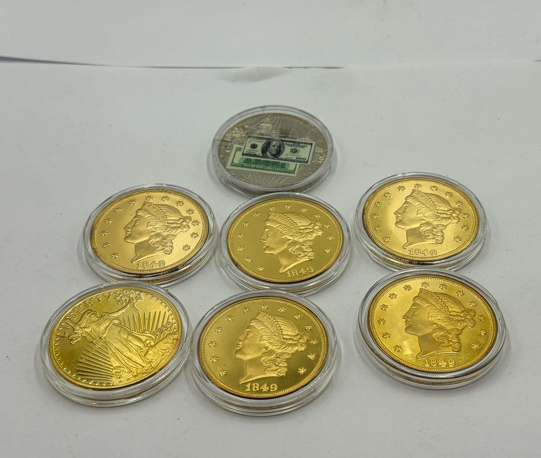 GOLD WASHED $20 GOLD COIN REPLICAS (1 of 2)