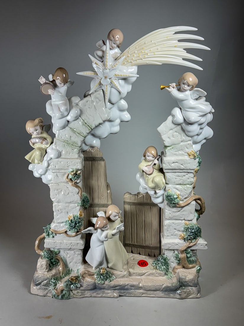 LLADRO LARGE W/ ANGELS, 19" X 13" X 7" (1 of 5)