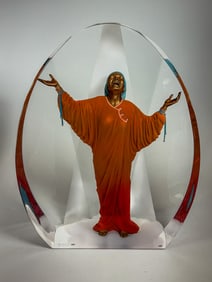 3 THOMAS BLACKSHEAR LUCITE SCULPTURES, 13.5" X 11" X 5" AND SMALLER