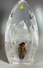 3 THOMAS BLACKSHEAR LUCITE SCULPTURES, 20" X 11" X 5" AND SMALLER